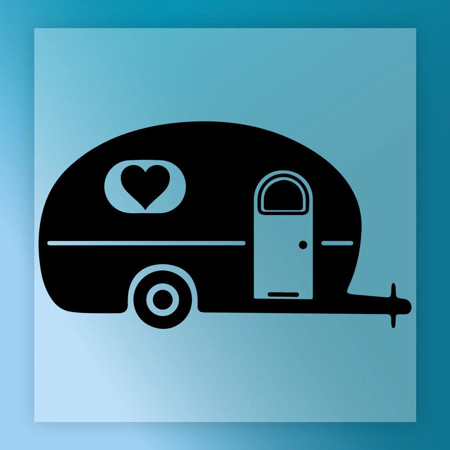 Camper Trailer Heart Adventure DTF Transfer - InkMerge Heat Press Design