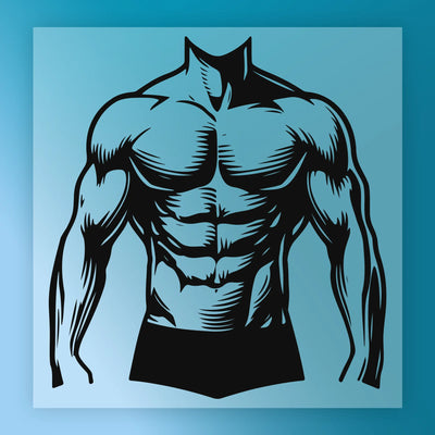 Muscular Torso Graphic - Ready to Press - InkMerge DTF Transfer for Fitness Enthusiasts