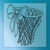 Bow Fan Basketball Ring Shirt Design DTF Transfer - InkMerge Heat Press Design