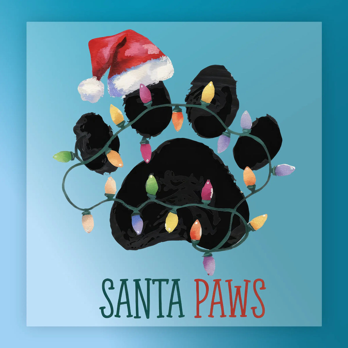 Santa Paws Christmas DTF Transfer — 8-Pass Pre-Cured, Ready to Press