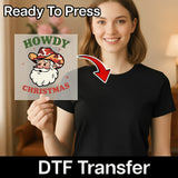 Howdy Christmas Cowboy Santa DTF Transfer - InkMerge Heat Press Design