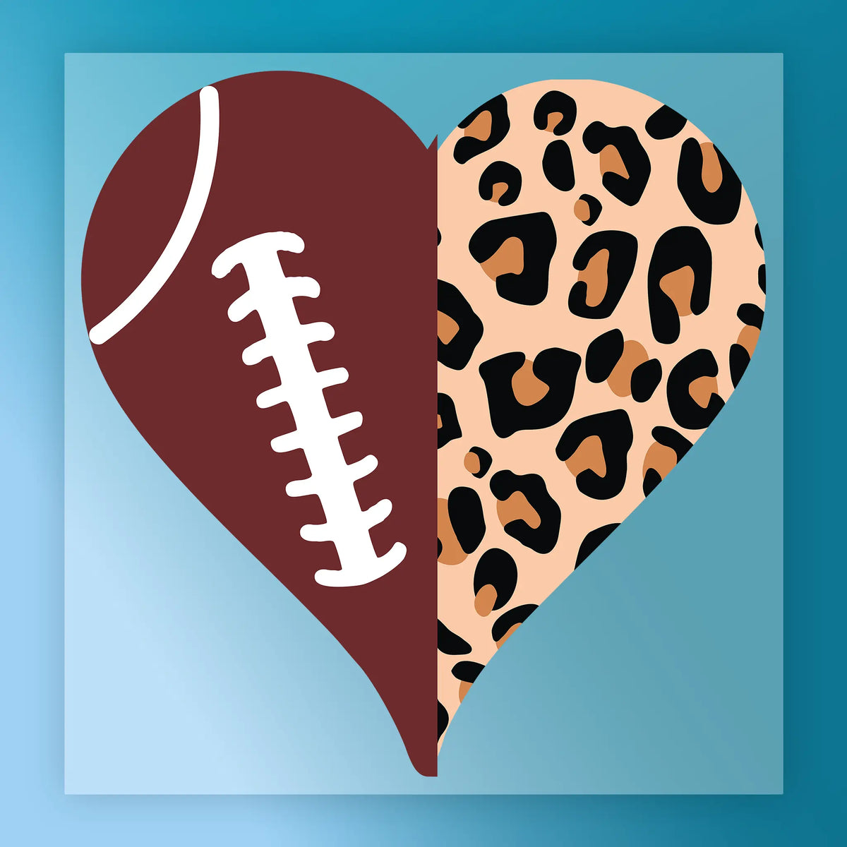 Football Leopard Heart Design