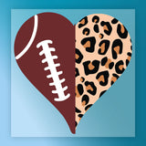 Football Leopard Heart Design DTF Transfer - InkMerge Heat Press Design
