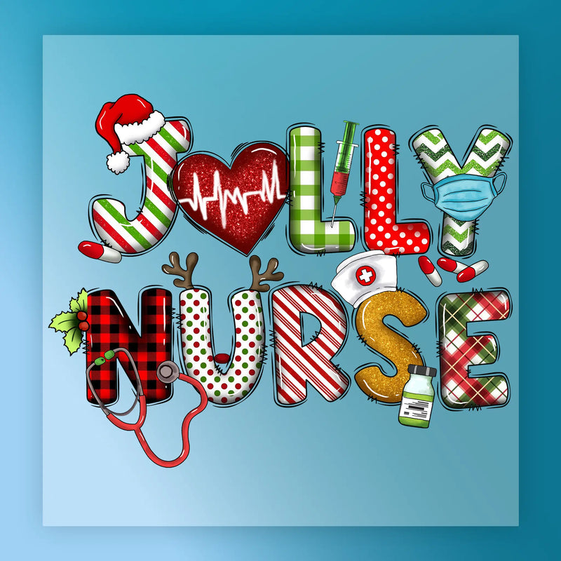 Jolly Nurse Festive Design - Ready to Press - InkMerge DTF Transfer