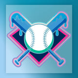 Crossed Baseball Bats Dripping Effect DTF Transfer - InkMerge Heat Press Design
