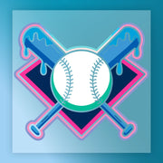 Crossed Baseball Bats Dripping Effect DTF Transfer - InkMerge Heat Press Design