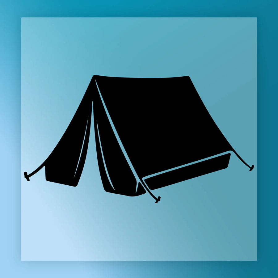 Camping Tent Silhouette DTF Transfer - InkMerge Heat Press Design