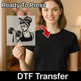 Empowering Retro Pin-Up Fitness Design DTF Transfer - InkMerge Heat Press Design