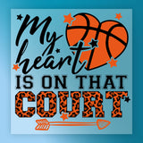 Basketball Mom Leopard Heart DTF Transfer - InkMerge Heat Press Design