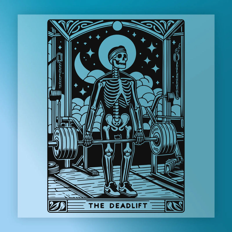Skeleton Deadlift Celestial Gym Humor - Heat Press Ready - InkMerge DTF Transfer