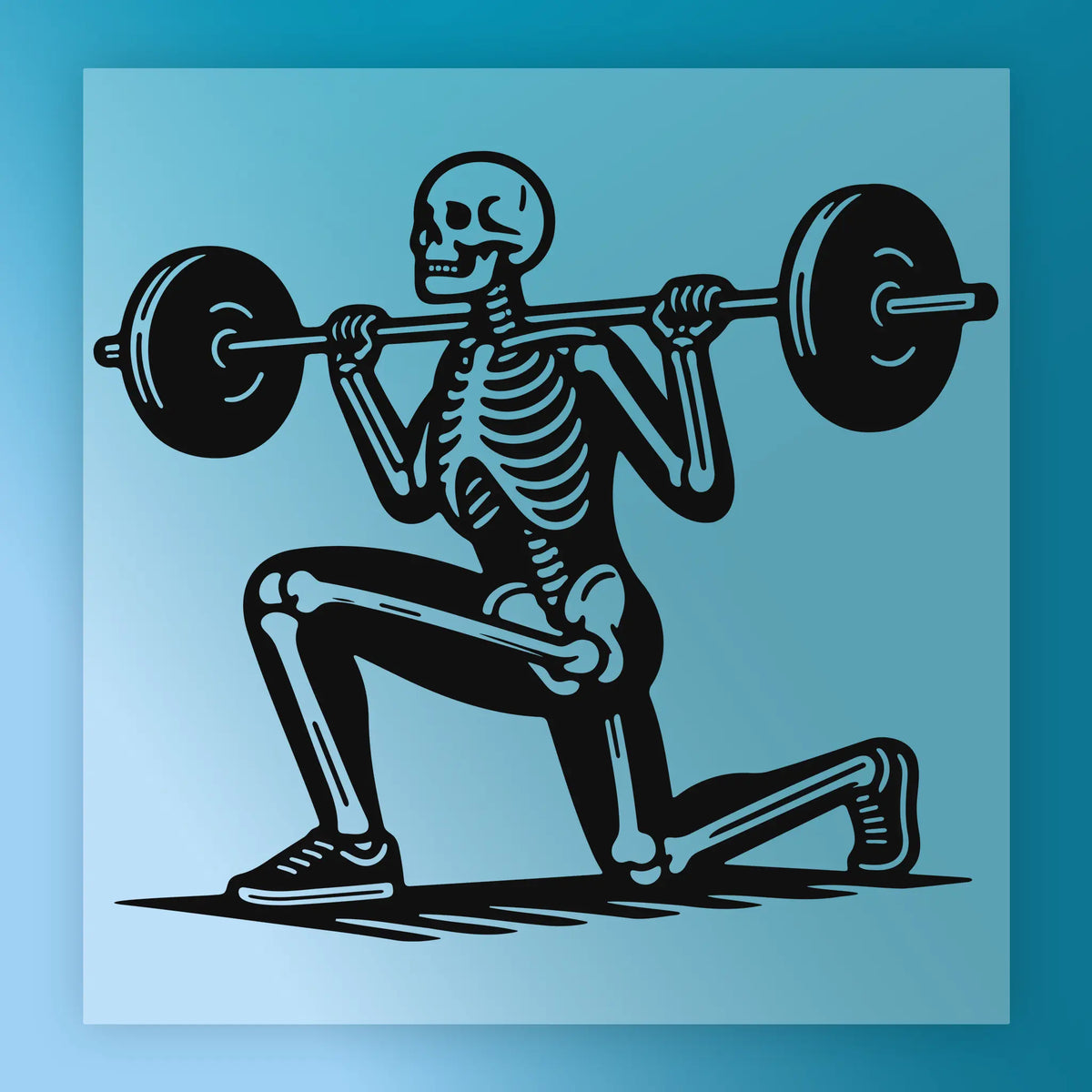 Skeleton Barbell Squat Design - Ready to Press DTF Transfer