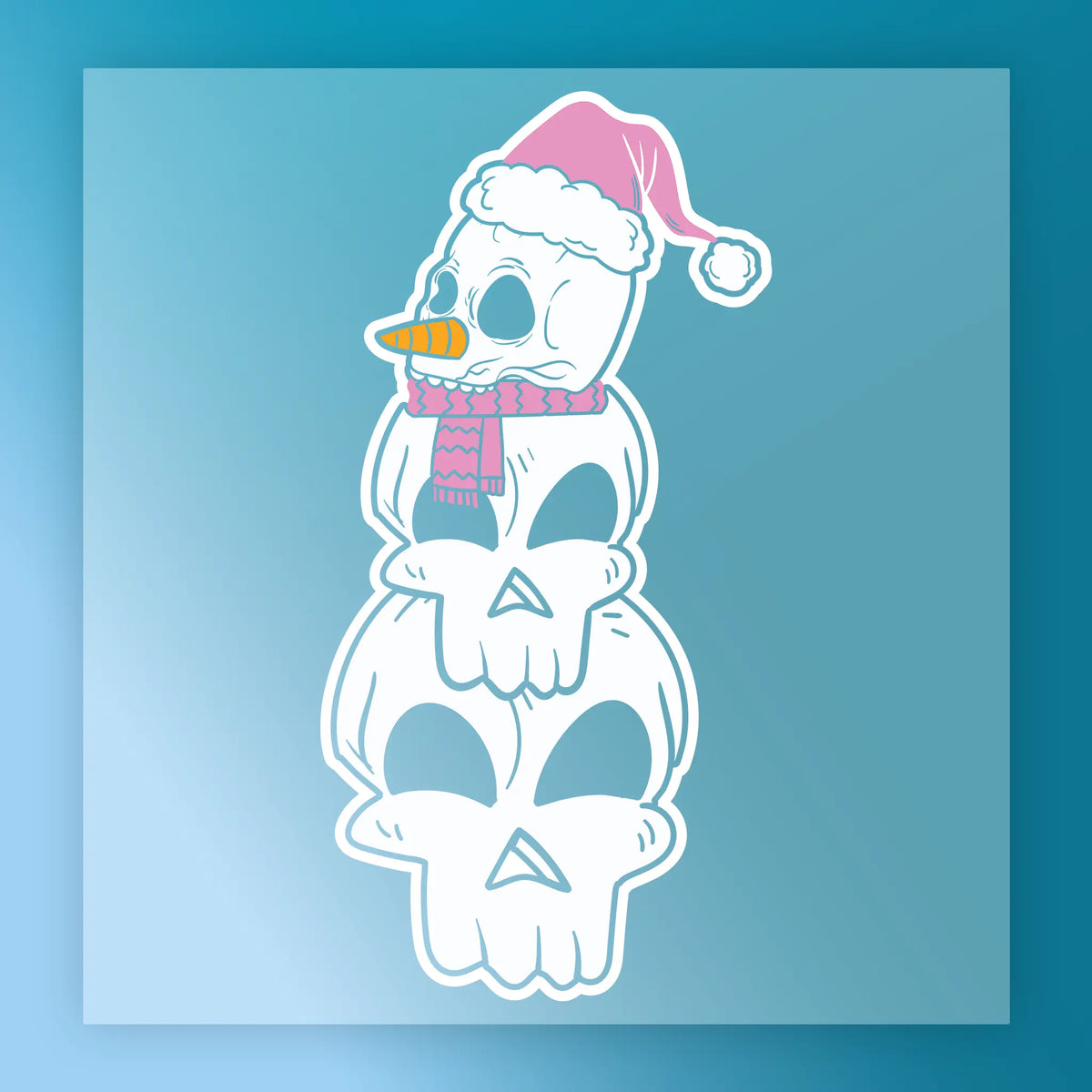 Quirky Snowman Pink Santa Hat Design