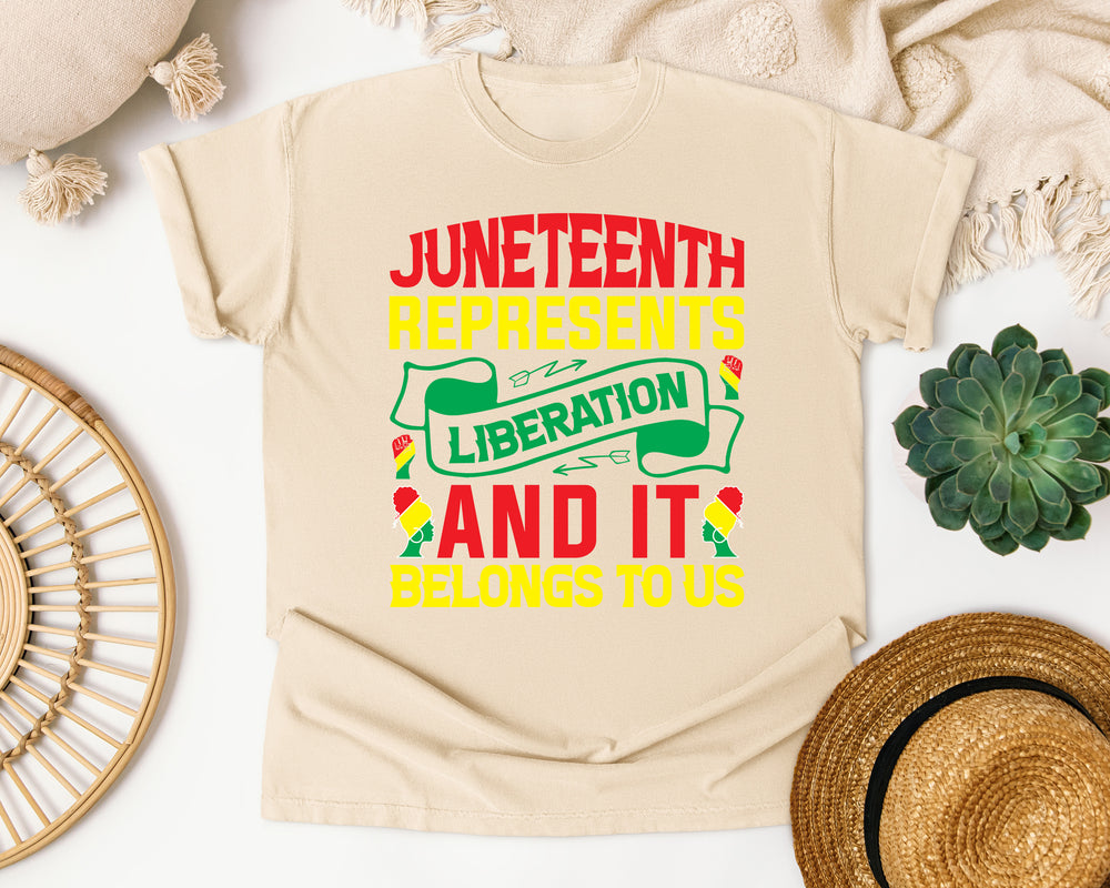 Juneteenth Represents Liberation graphic tee in Ivory Comfort Colors 1717