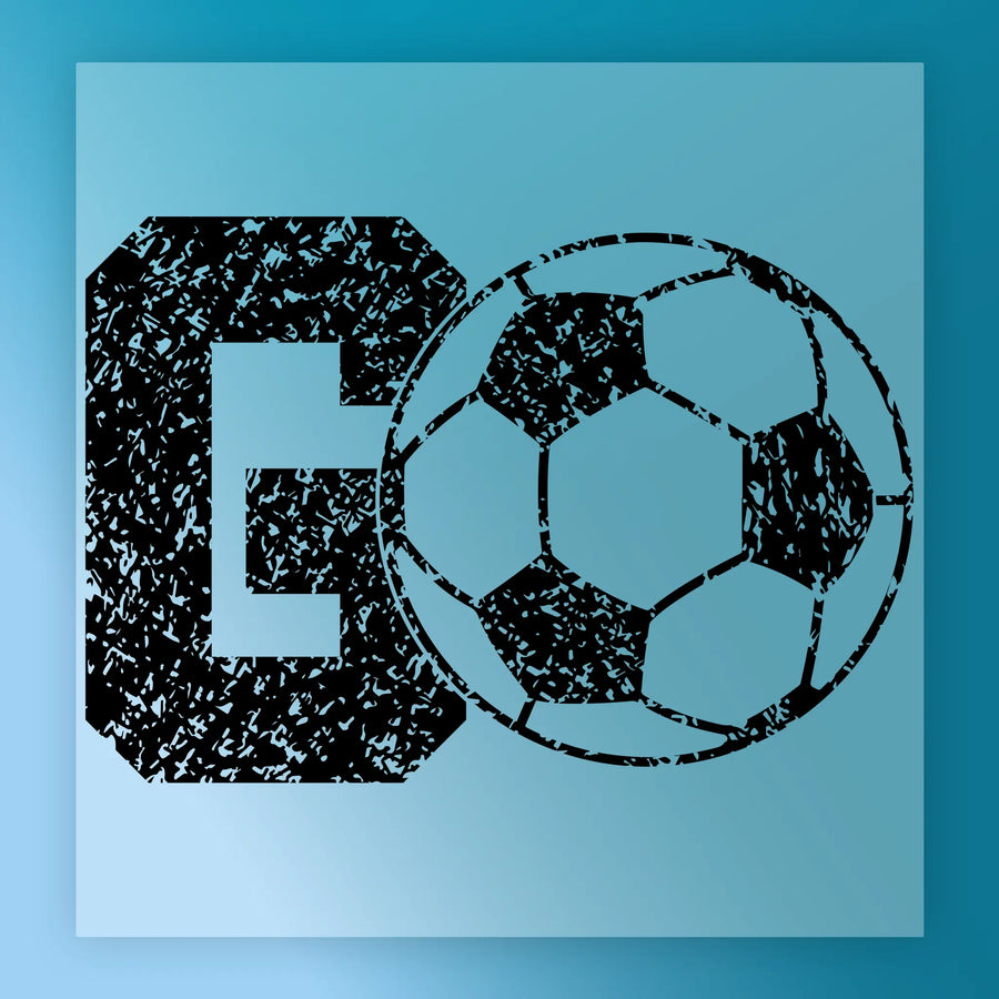 GO Soccer Ball Distressed Design DTF Transfer - InkMerge Heat Press Design
