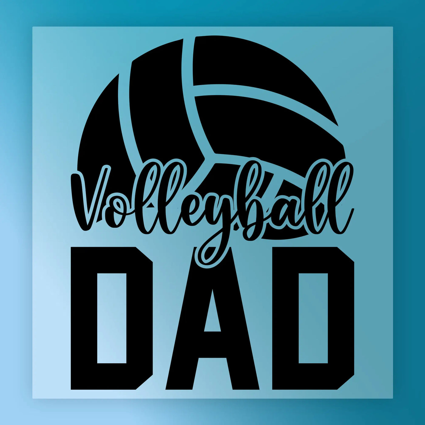 a volleyball and the text "Volleyball Dad" in a stylized design.