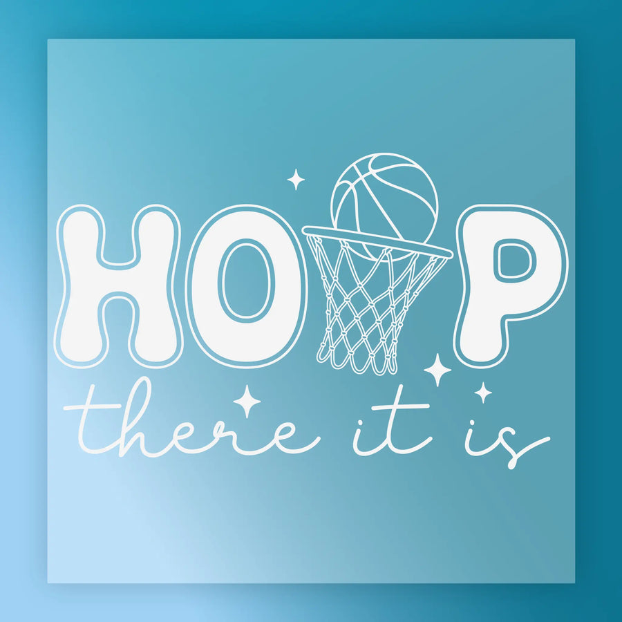 Basketball 'HOOP There It Is' Design DTF Transfer - InkMerge Heat Press Design