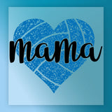 Mama Volleyball Heart Design DTF Transfer - InkMerge Heat Press Design