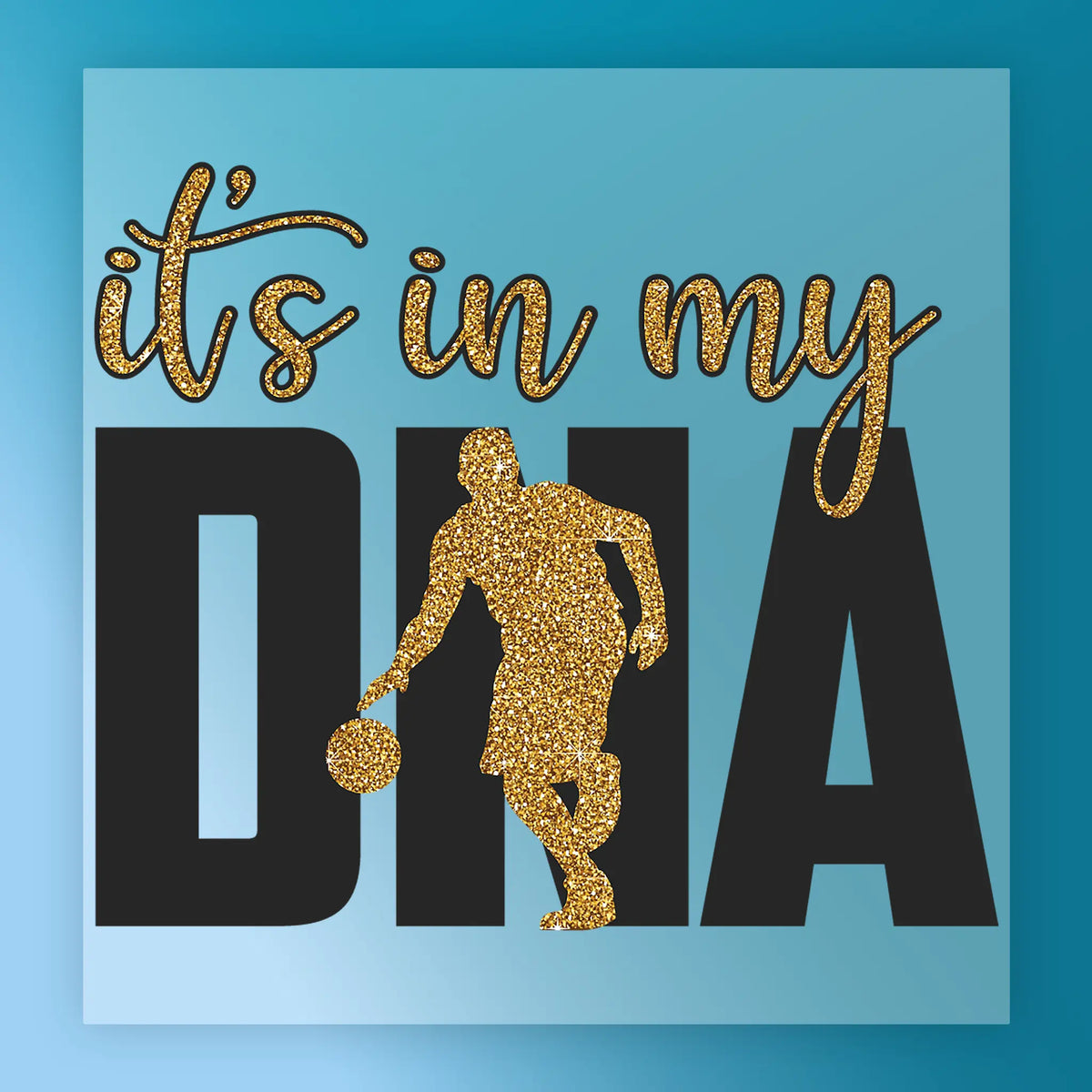 Basketball DNA Gold Glitter Design