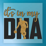 Basketball DNA Gold Glitter Design DTF Transfer - InkMerge Heat Press Design