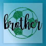 a soccer ball with the word "brother" written on it in a stylized font.