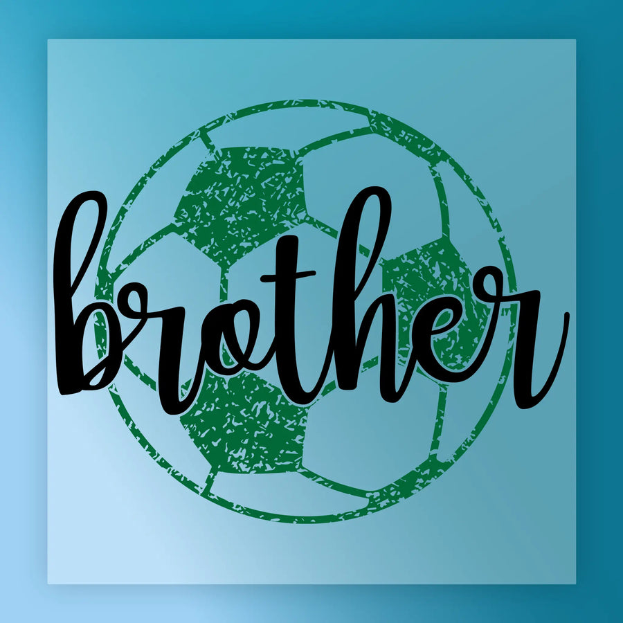 a soccer ball with the word "brother" written on it in a stylized font.