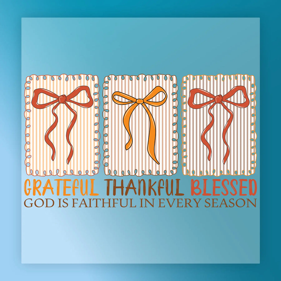 Grateful Thankful Blessed Design DTF Transfer - InkMerge Heat Press Design