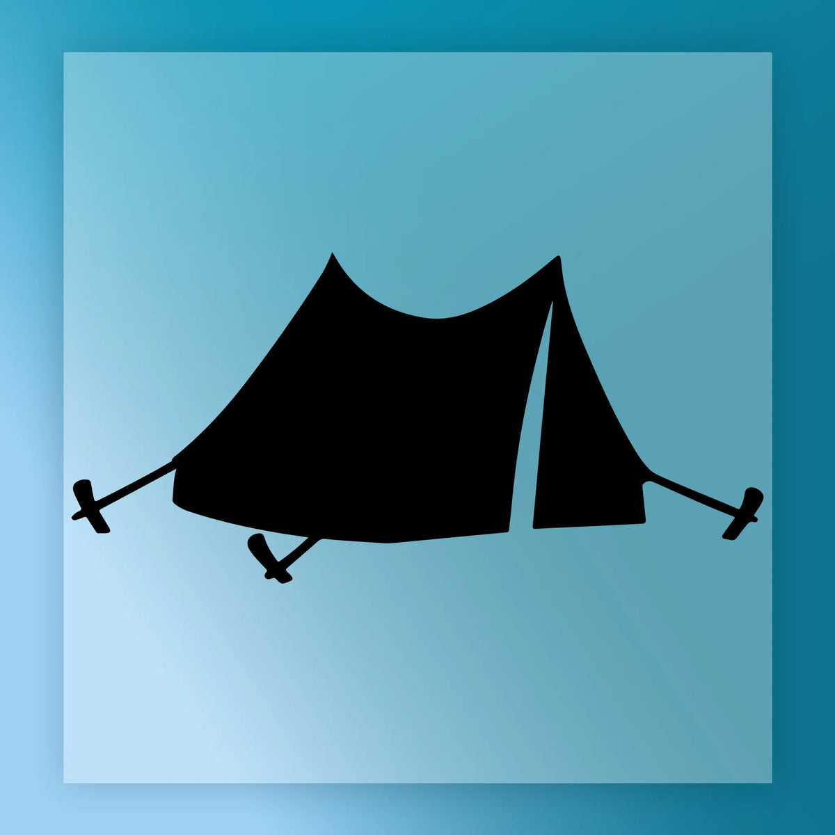 Camping Adventure Tent Silhouette DTF Transfer - InkMerge Heat Press Design