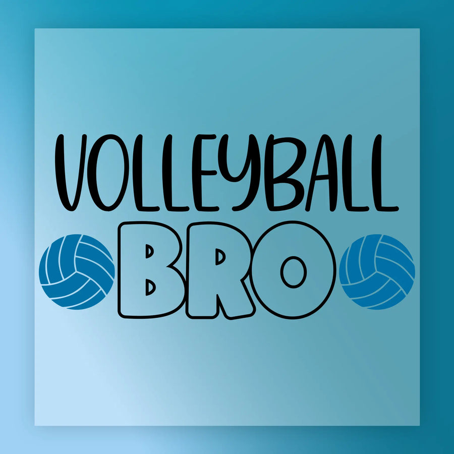 a blue background with the text "VOLLEYBALL BRO" prominently displayed in the center.