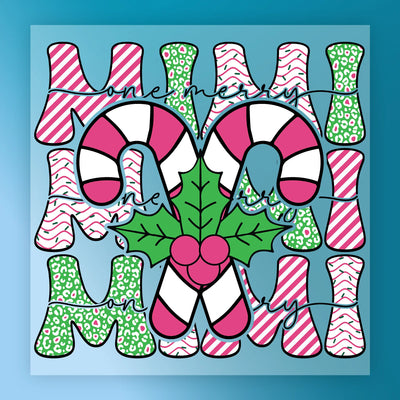 Merry Christmas Candy Cane Design - Ready to Press - InkMerge DTF Transfer