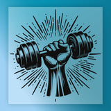 Empowering Fitness Motivation Dumbbell Design DTF Transfer - InkMerge Heat Press Design