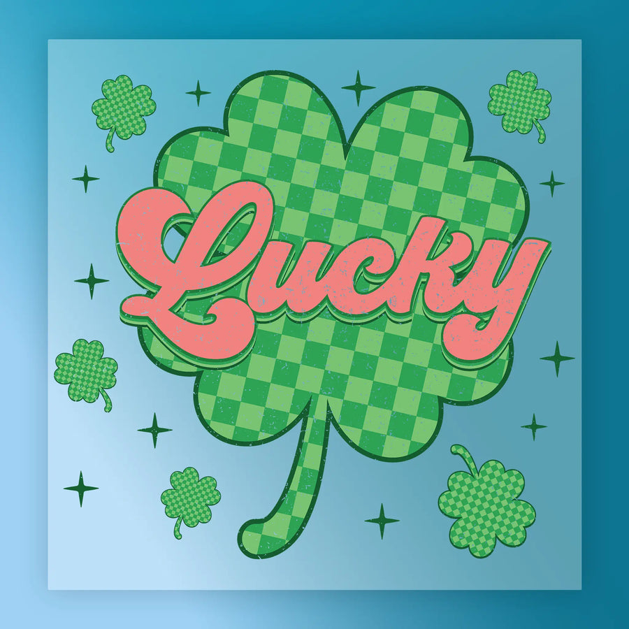 Lucky Shamrock Vintage Design DTF Transfer - InkMerge Heat Press Design