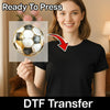 Watercolor Soccer Ball Gold Accents - Ready to Press - InkMerge DTF Transfer