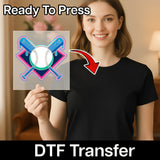Crossed Baseball Bats Dripping Effect DTF Transfer - InkMerge Heat Press Design