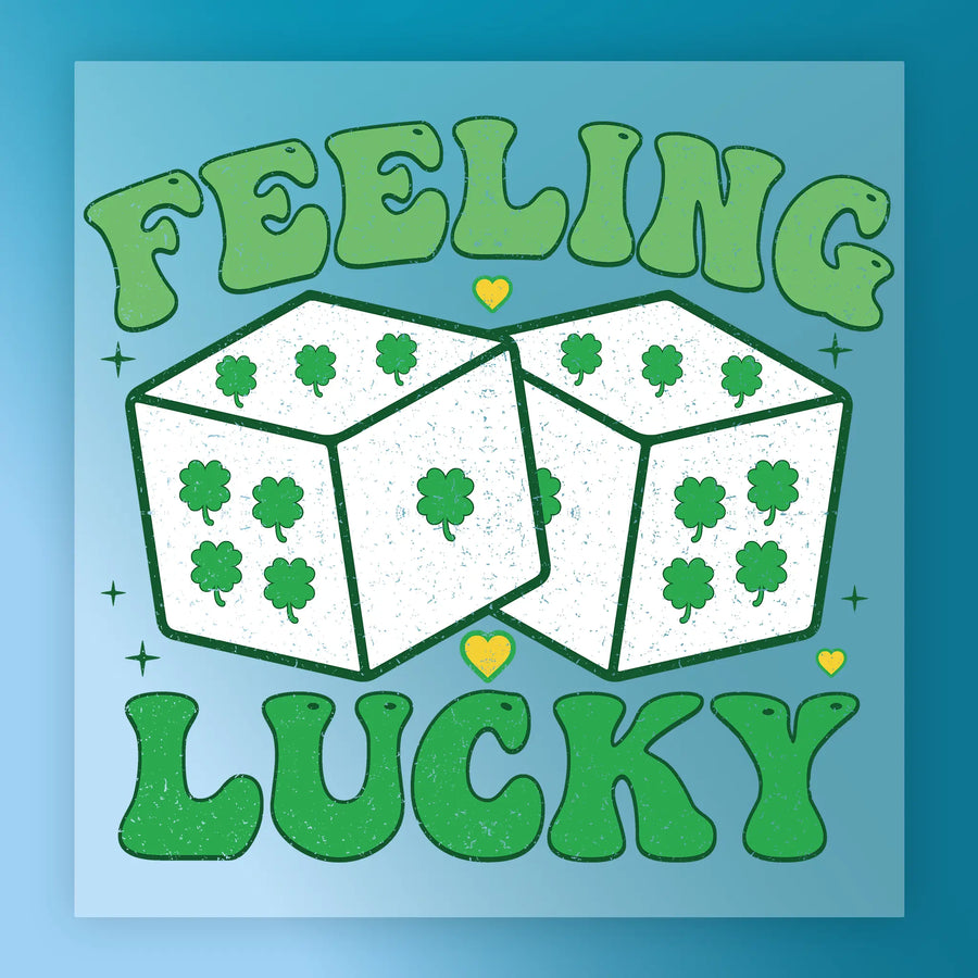 Feeling Lucky Dice & Shamrocks DTF Transfer - InkMerge Heat Press Design