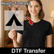 Minimalist Tent Silhouette - Ready to Press - InkMerge DTF Transfer for Outdoor Enthusiasts DTF Transfer - InkMerge Heat P...