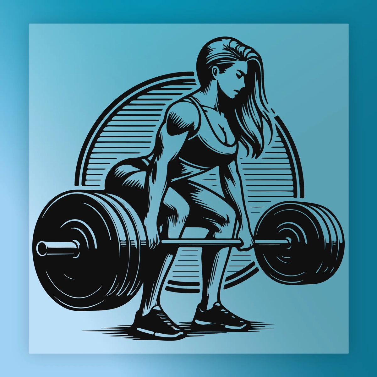 Empowered Strong Woman Deadlift Design