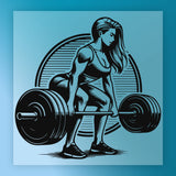 Empowered Strong Woman Deadlift Design DTF Transfer - InkMerge Heat Press Design