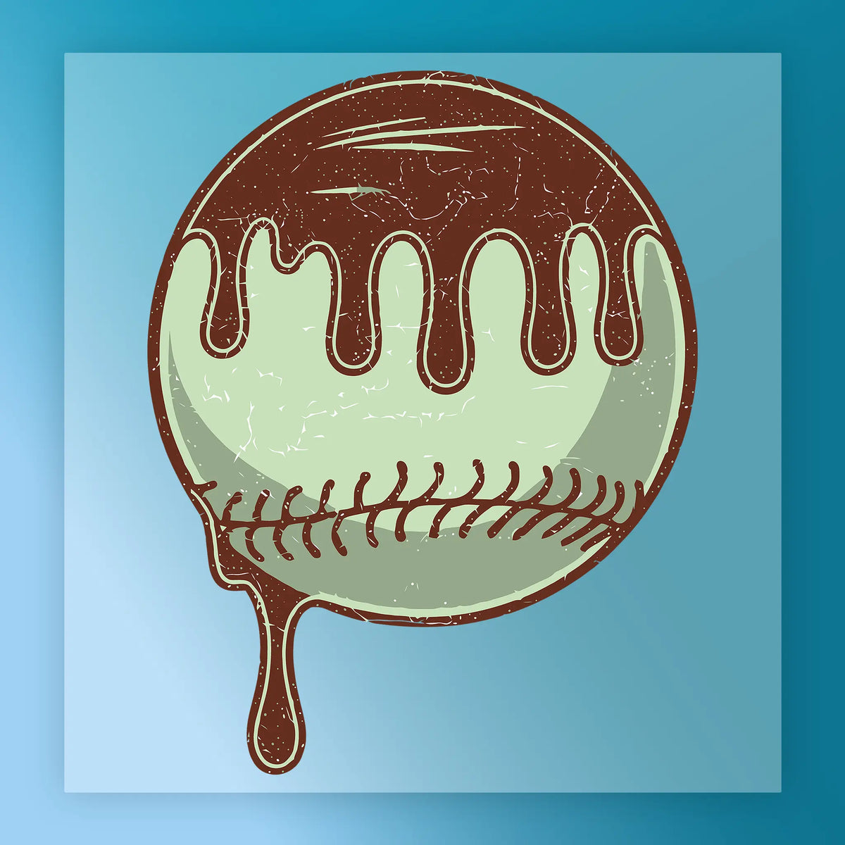 Chocolate Drip Baseball Design