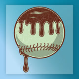 Chocolate Drip Baseball Design DTF Transfer - InkMerge Heat Press Design