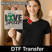 LOVE Soccer Enthusiast DTF Transfer - InkMerge Heat Press Design