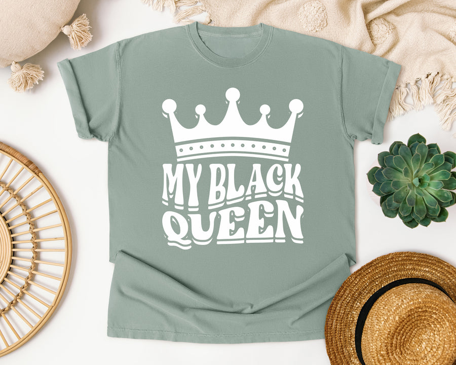 My Black Queen Crown graphic tee in Bay Comfort Colors 1717