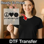 A woman is holding up a sign with a peace symbol and volleyball graphic, and there is a red arrow pointing to the sign.