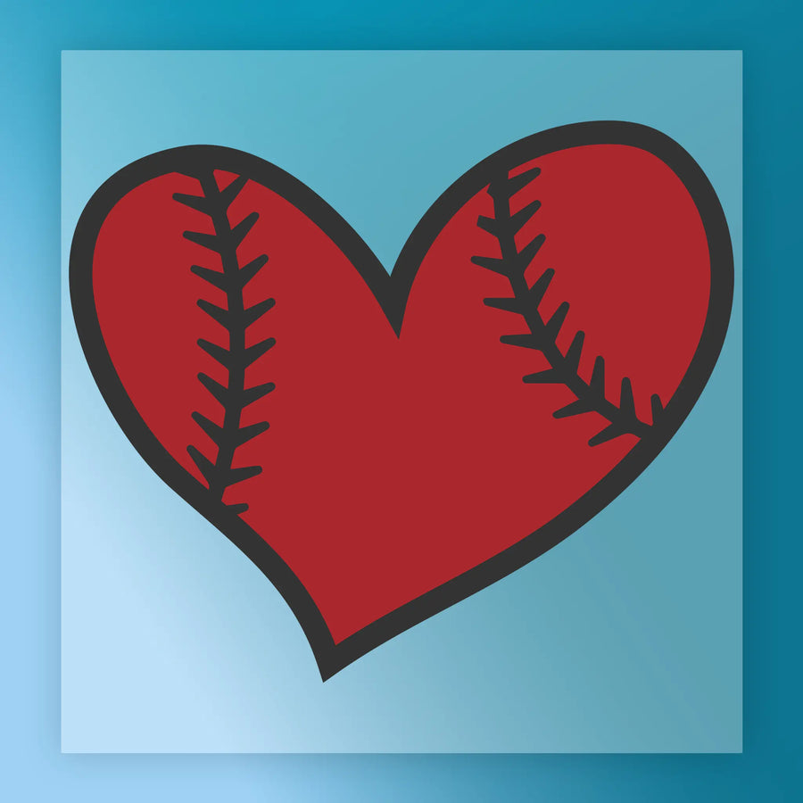 Heart Baseball Stitching Design DTF Transfer - InkMerge Heat Press Design