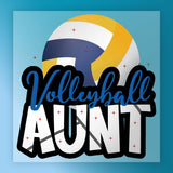 a volleyball and the text "Volleyball Aunt" in a stylized design.