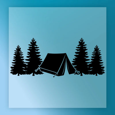 Camping Tent Silhouette Nature Design - Ready to Press - InkMerge DTF Transfer