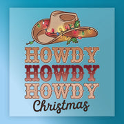 Howdy Howdy Howdy Christmas Cowboy Design DTF Transfer - InkMerge Heat Press Design