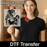 Empowered Woman Lifting Dumbbell DTF Transfer - InkMerge Heat Press Design
