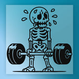 Cartoon Skeleton Lifting Weights DTF Transfer - InkMerge Heat Press Design