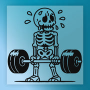 Cartoon Skeleton Lifting Weights DTF Transfer - InkMerge Heat Press Design