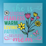 The image is a colorful graphic with text and illustrations, including flowers, butterflies, and a heart.